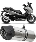Terminale Di Scarico Con Omologazione Suono Lv One Evo Acciaio Fondello Carbonio - Leovince Compatibile Con Honda Forza 350 (2021-2024)