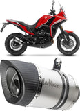 Terminale Di Scarico Con Omologazione Suono Lv Pro Acciaio Fondello Carbonio - Leovince Compatibile Con Moto Morini X-Cape 650 - A2 (2021-2024)