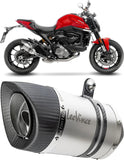 Terminale Di Scarico Con Omologazione Suono Lv Pro Acciaio Fondello Carbonio - Leovince Compatibile Con Ducati Monster 937 (2021-2024)