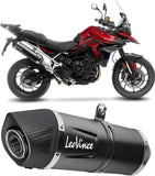 Terminale Di Scarico Con Omologazione Suono Lv One Evo Acciaio Nero Fondello Carbonio - Leovince Compatibile Con Triumph Tiger 900 Rally Pro (2024-2026)