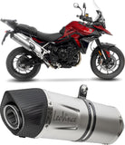 Exhaust Tip With Noise Certification Lv One Evo Stainless Steel Carbon Fiber End Cap - Leovince Compatible With Triumph Tiger 900 Gt (2024-2026)