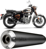 Terminale Di Scarico Con Omologazione Suono Classic Racer Acciaio Nero Fondello Acciaio - Leovince Compatibile Con Royal Enfield Classic 350 (2021-2024)