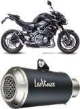 Terminale Di Scarico Con Omologazione Suono Lv-10 Acciaio Nero Fondello Acciaio - Leovince Compatibile Con Kawasaki Z 900 A2 (2018-2024)
