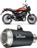 Terminale Di Scarico Con Omologazione Suono Lv-10 Acciaio Nero Fondello Acciaio - Leovince Compatibile Con Kawasaki Z 900 Rs (2018-2024)