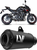 Terminale Di Scarico Con Omologazione Suono Lv-10 Acciaio Full Nero Fondello Acciaio Nero - Leovince Compatibile Con Kawasaki Z 900 (2020-2024)