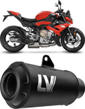 Exhaust Tip With Noise Certification Lv One Evo Stainless Steel Carbon Fiber End Cap - Leovince Compatible With Ktm 690 Duke - R (2016-2019)