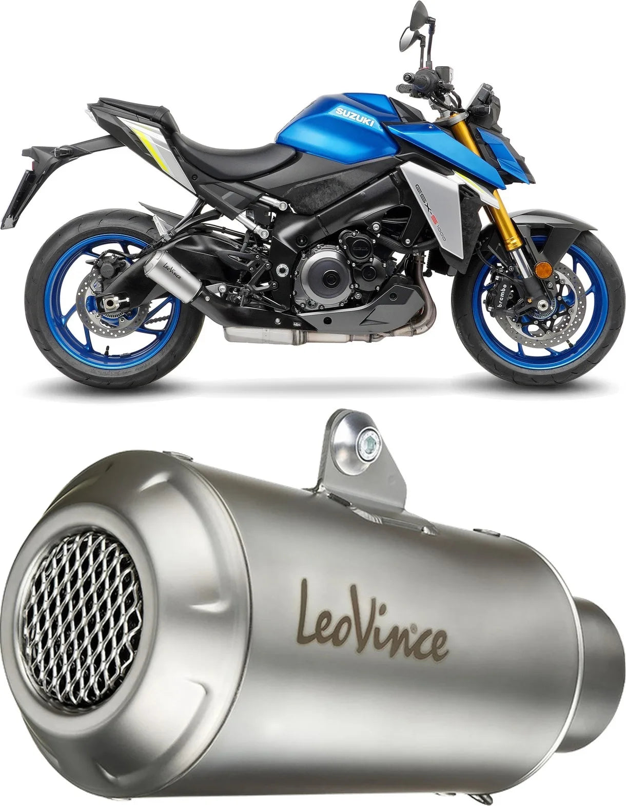 Terminale Di Scarico Con Omologazione Suono Lv-10 Acciaio Fondello Acciaio - Leovince Compatibile Con Suzuki Gsx-S 950 (2021-2023)