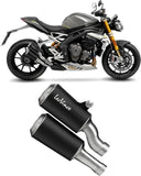 Doppio Terminale Di Scarico Con Omologazione Suono Lv-10 Acciaio Nero Fondello Acciaio - Leovince Compatibile Con Triumph Speed Triple 1200 Rr - Rs (2021-2024)