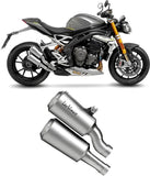 Doppio Terminale Di Scarico Con Omologazione Suono Lv-10 Acciaio Fondello Acciaio - Leovince Compatibile Con Triumph Speed Triple 1200 Rr - Rs (2021-2024)