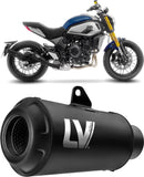 Exhaust Tip With Noise Certification Lv-10 Steel Full Black Steel Black End Cap - Leovince Compatible With Cfmoto 700 Cl-X Sport (2021-2023)