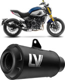 Terminale Di Scarico Con Omologazione Suono Lv-10 Acciaio Full Nero Fondello Acciaio Nero - Leovince Compatibile Con Cfmoto 700 Cl-X Heritage (2021-2023)