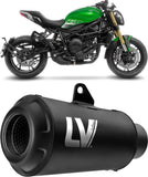Terminale Di Scarico Con Omologazione Suono Lv-10 Acciaio Full Nero Fondello Acciaio Nero - Leovince Compatibile Con Benelli 752 S (2019-2024)
