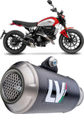 Exhaust Tip With Noise Certification Lv-10 Carbon Fiber Stainless Steel End Cap - Leovince Compatible With Ducati Scrambler 800 Night Shift (2025-2026)