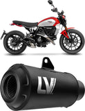 Terminale Di Scarico Con Omologazione Suono Lv-10 Acciaio Full Nero Fondello Acciaio Nero - Leovince Compatibile Con Ducati Scrambler 800 Full Throttle (2025-2026)