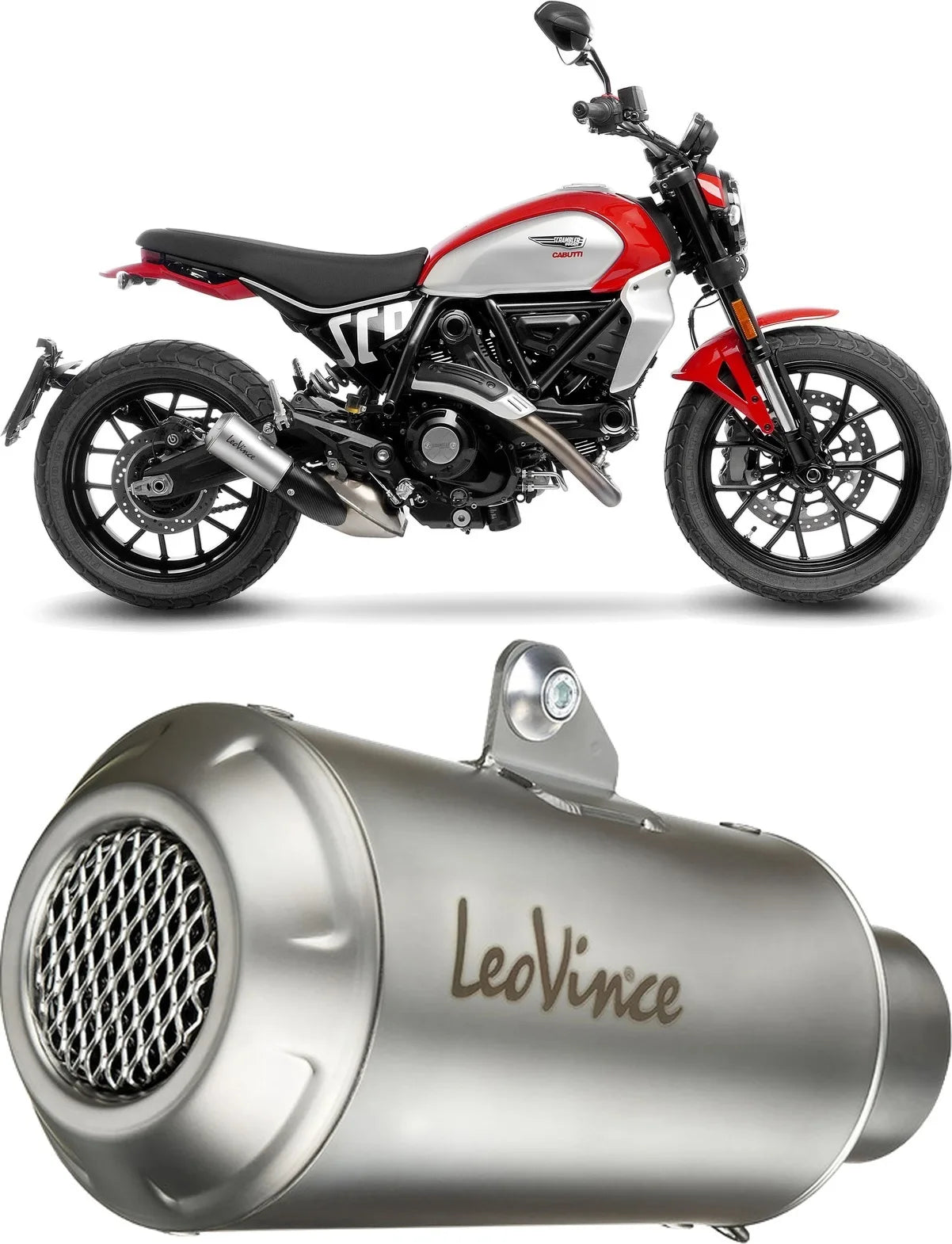 Terminale Di Scarico Con Omologazione Suono Lv-10 Acciaio Fondello Acciaio - Leovince Compatibile Con Ducati Scrambler 800 Night Shift (2023-2024)