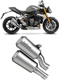 Doppio Terminale Di Scarico Con Omologazione Suono Lv-10 Acciaio Fondello Acciaio - Leovince Compatibile Con Triumph Speed Triple 1200 Rr - Rs - Rx (2025-2026)