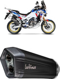 Terminale Di Scarico Con Omologazione Suono Lv-12 Acciaio Nero Fondello Carbonio - Leovince Compatibile Con Honda Crf 1100 L Africa Twin Adventure Sports (2020-2023)