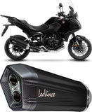 Terminale Di Scarico Con Omologazione Suono Lv-12 Acciaio Nero Fondello Carbonio - Leovince Compatibile Con Honda Nt 1100 (2022-2024)