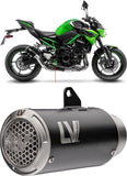 Terminale Di Scarico Con Omologazione Suono Lv Corsa S Acciaio Nero Fondello Acciaio - Leovince Compatibile Con Kawasaki Z 900 (2025-2026)
