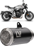 Terminale Di Scarico Con Omologazione Suono Lv Corsa S Acciaio Nero Fondello Acciaio - Leovince Compatibile Con Honda Cb 1000 R Neo Sports Café (2018-2024)