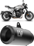 Terminale Di Scarico Con Omologazione Suono Lv Corsa S Acciaio Full Nero Fondello Acciaio Nero - Leovince Compatibile Con Honda Cb 1000 R Neo Sports Café (2018-2024)