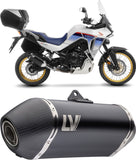 Exhaust Tip With Noise Certification Lv-14 Steel Black Carbon Fiber End Cap - Leovince Compatible With Honda Xl 750 Transalp Travel (2023-2024)