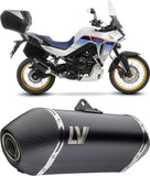 Terminale Di Scarico Con Omologazione Suono Lv-14 Acciaio Nero Fondello Carbonio - Leovince Compatibile Con Honda Xl 750 Transalp Urban (2025-2026)