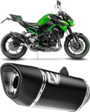Terminale Di Scarico Con Omologazione Suono Lv-14 R Acciaio Nero Fondello Carbonio - Leovince Compatibile Con Kawasaki Z 900 A2 (2018-2024)