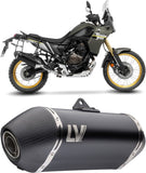 Exhaust Tip With Noise Certification Lv-14 Steel Black Carbon Fiber End Cap - Leovince Compatible With Yamaha Ténéré 700 Explore (2019-2020)