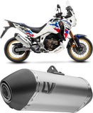 Terminale Di Scarico Con Omologazione Suono Lv-14 Titanio Fondello Carbonio - Leovince Compatibile Con Honda Crf 1100 L Africa Twin Dct (2024-2026)