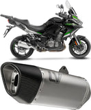 Terminale Di Scarico Con Omologazione Suono Lv-14 R Titanio Fondello Carbonio - Leovince Compatibile Con Kawasaki Versys 1000 (2019-2024)