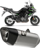 Terminale Di Scarico Con Omologazione Suono Lv-14 R Acciaio Fondello Carbonio - Leovince Compatibile Con Kawasaki Versys 1000 (2019-2024)
