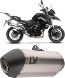 Terminale Di Scarico Con Omologazione Suono Lv-14 Acciaio Fondello Carbonio - Leovince Compatibile Con Benelli Trk 702 - X (2023-2024)