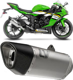 Terminale Di Scarico Con Omologazione Suono Lv-14 R Titanio Fondello Carbonio - Leovince Compatibile Con Kawasaki Zx 6R Ninja (2019-2020)