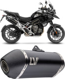 Exhaust Tip With Noise Certification Lv-14 Steel Black Carbon Fiber End Cap - Leovince Compatible With Triumph Tiger 1200 Gt Rally (2022-2024)