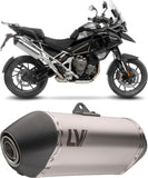 Exhaust Tip With Noise Certification Lv-14 Stainless Steel Carbon Fiber End Cap - Leovince Compatible With Triumph Tiger 1200 Gt Pro (2025-2026)