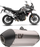 Exhaust Tip With Noise Certification Lv-14 Stainless Steel Carbon Fiber End Cap - Leovince Compatible With Triumph Tiger 900 Rally Pro (2024-2026)