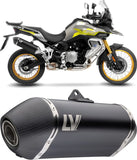 Terminale Di Scarico Con Omologazione Suono Lv-14 Acciaio Nero Fondello Carbonio - Leovince Compatibile Con Voge Valico 900 Dsx (2024-2026)