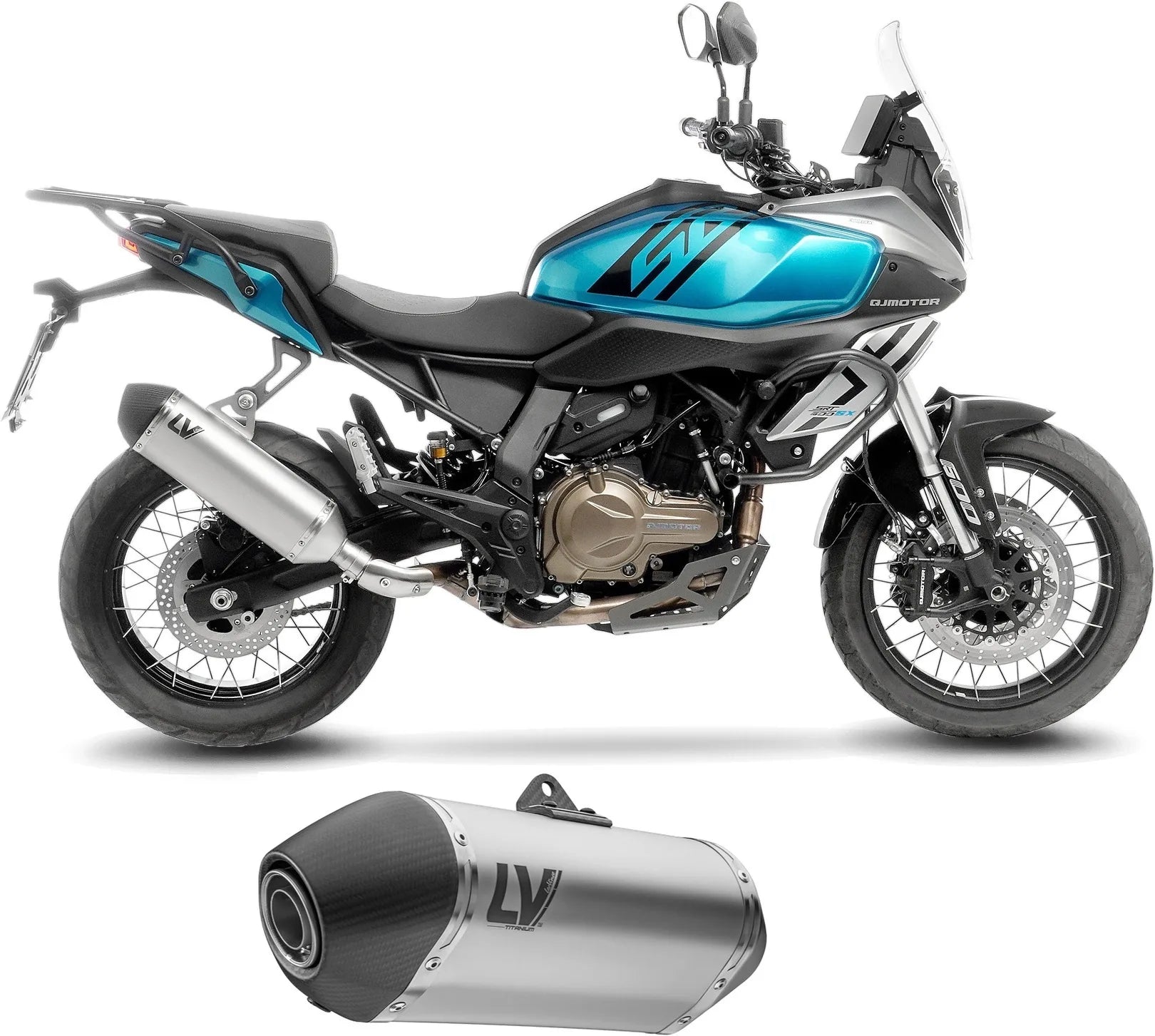 Terminale Di Scarico Con Omologazione Suono Lv-14 Acciaio Fondello Carbonio - Leovince Compatibile Con Qj Motor Srt 600 Sx (2024-2026)