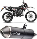 Exhaust Tip With Noise Certification X-Fight Carbon Fiber Stainless Steel End Cap - Leovince Compatible With Rieju Mrt 50 - Pro - Sm (2021-2023)