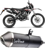 Terminale Di Scarico Con Omologazione Suono X-Fight Carbonio Fondello Acciaio - Leovince Compatibile Con Rieju Mrt 50 - Pro - Sm (2021-2023)