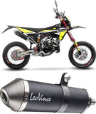 Terminale Di Scarico Con Omologazione Suono X-Fight Acciaio Nero Fondello Acciaio - Leovince Compatibile Con Fantic Motor Xe 50 Performance (2021-2024)