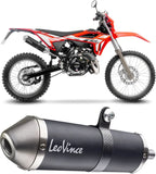Terminale Di Scarico Con Omologazione Suono X-Fight Acciaio Nero Fondello Acciaio - Leovince Compatibile Con Beta Rr 50 Motard - Sport (2023-2024)