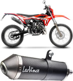 Terminale Di Scarico Con Omologazione Suono X-Fight Carbonio Fondello Acciaio - Leovince Compatibile Con Beta Rr 50 Motard - Sport (2023-2024)