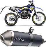Terminale Di Scarico Con Omologazione Suono X-Fight Acciaio Nero Fondello Acciaio - Leovince Compatibile Con Sherco 50 Sm-Rs (2021-2024)