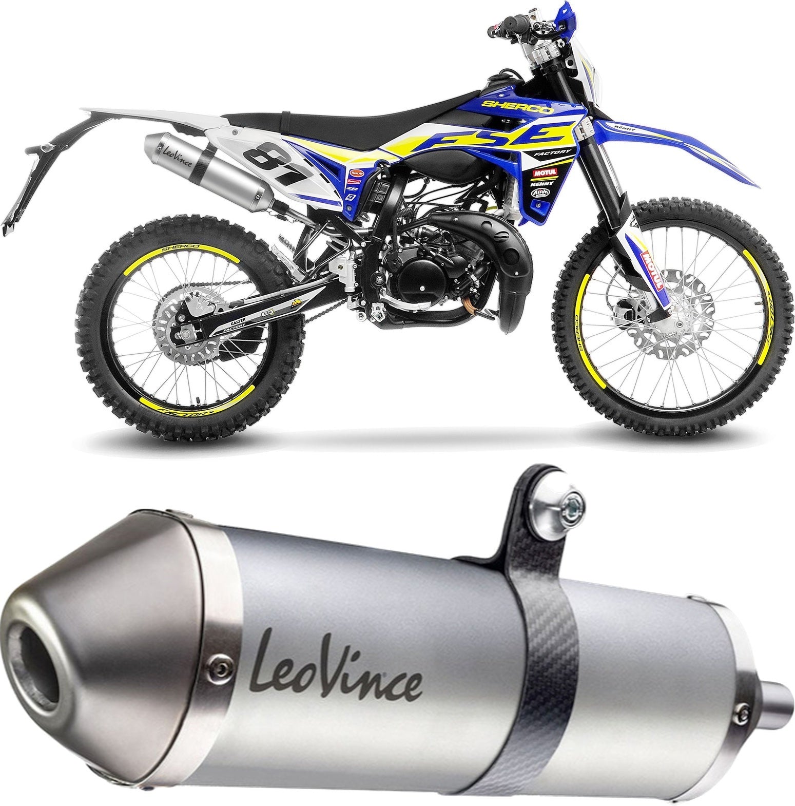 Exhaust Tip With Noise Certification X-Fight Stainless Steel Stainless Steel End Cap - Leovince Compatible With Sherco 50 Sm-Rs (2021-2024)