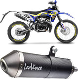 Exhaust Tip With Noise Certification X-Fight Carbon Fiber Stainless Steel End Cap - Leovince Compatible With Sherco 50 Sm-R (2021-2024)