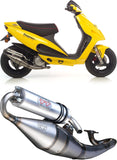 Complete Catalytic Exhaust System With Sound Certification Hand Made Tt Black Aluminum - Leovince Compatible With Aprilia Sr 50 Motard 2T (2012-2017)