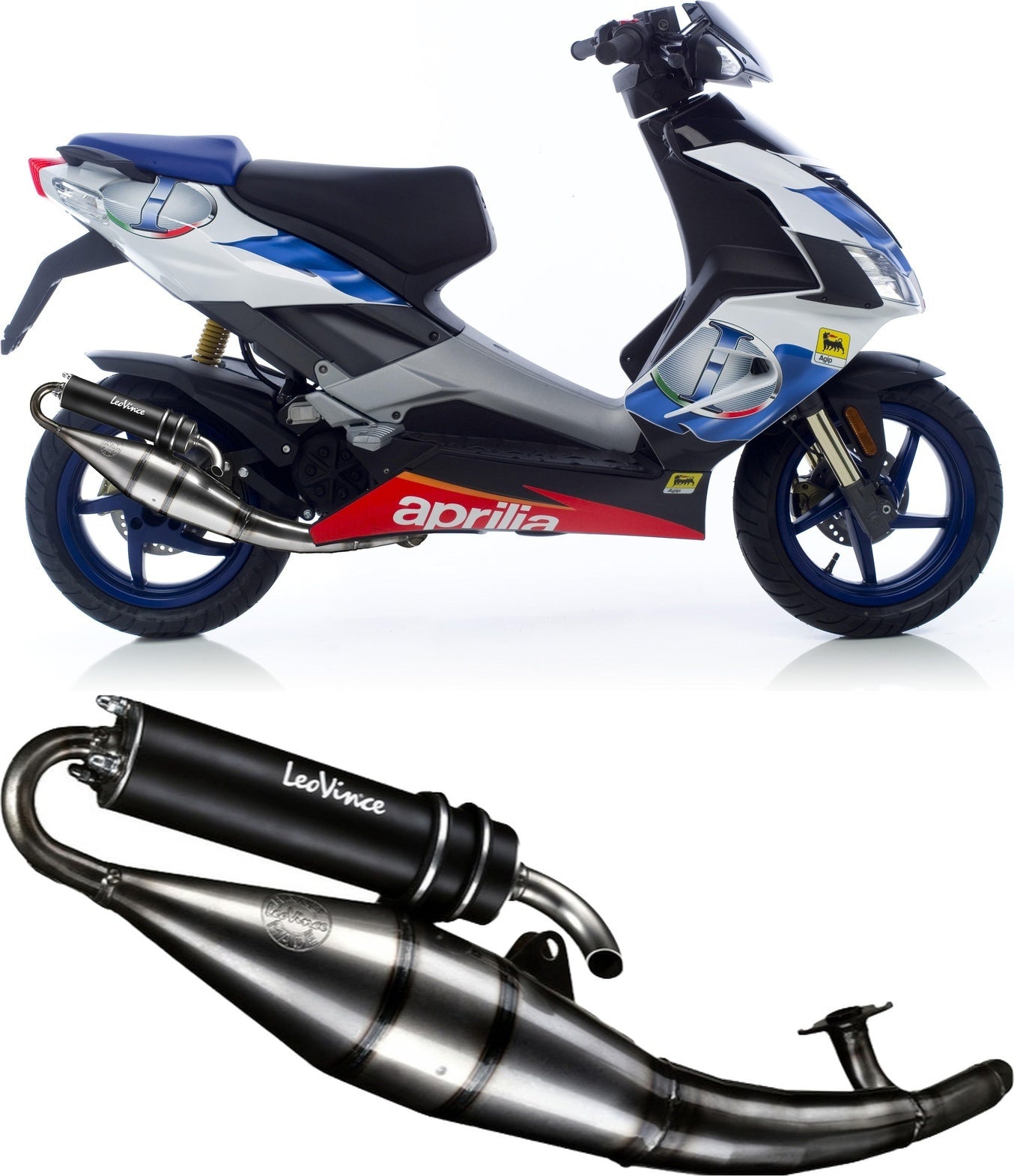 Complete Catalytic Exhaust System With Sound Certification Hand Made Tt Aluminum - Leovince Compatible With Peugeot Ludix 50 One Air (2004-2012)
