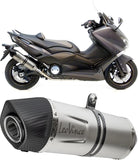 Impianto Di Scarico Completo Catalizzato E Con Omologazione Suono Lv One Evo Acciaio Fondello Carbonio - Leovince Compatibile Con Yamaha Xp 530 T-Max (2012-2016)